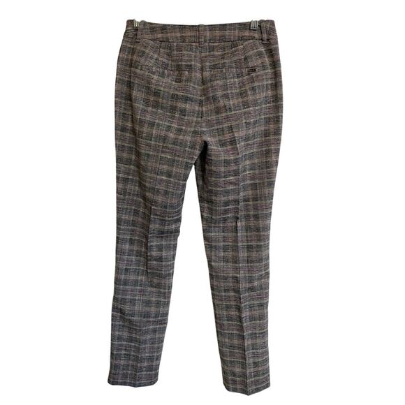 WHBM the Slim Plaid Check Slim Ankle Trousers Black w/ Madder Red - 0 - Picture 2 of 13